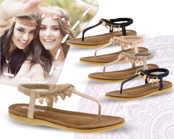 Bohemian Style Slippers with Charms by Mrchlabel