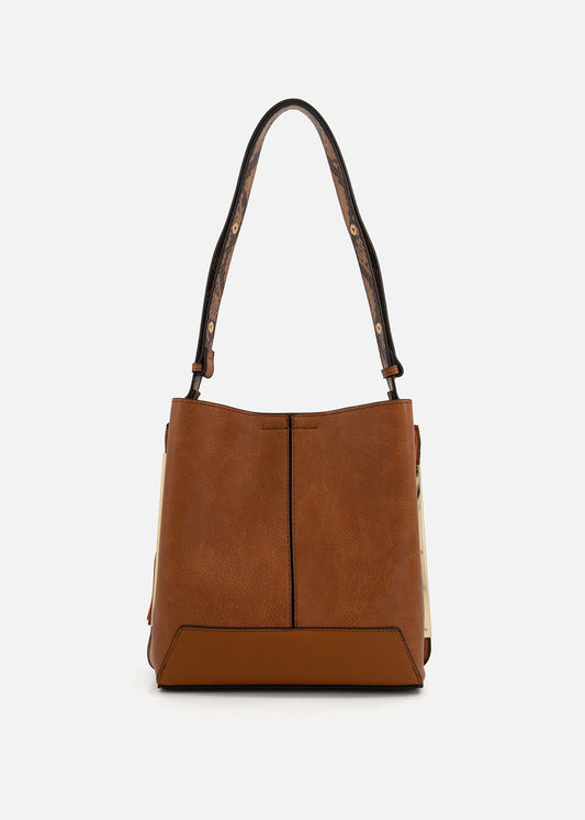 Tassel Structured Faux Leather Hobo Bag - Mrchlabel