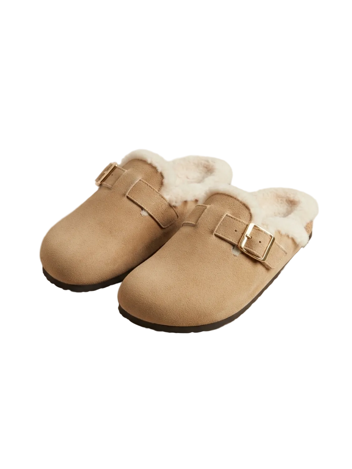 Pantoffels shearling mule dames – beige