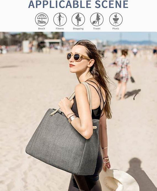 Beach Bag for Women, Large Beach Bag with Zipper, XXL Beach - Mrchlabel