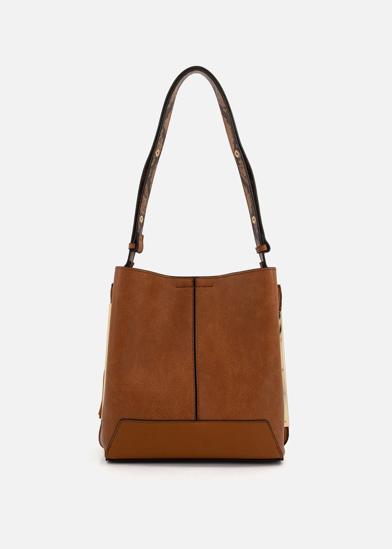 Tassel Structured Faux Leather Hobo Bag - Mrchlabel