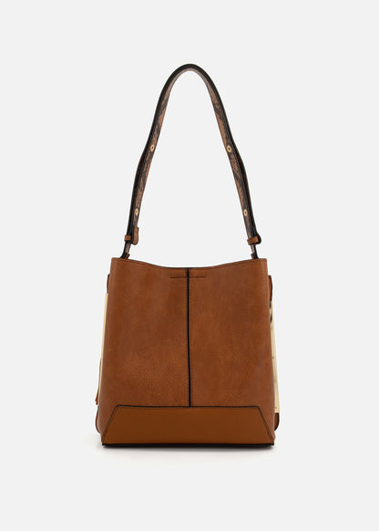 Tassel Structured Faux Leather Hobo Bag - Mrchlabel