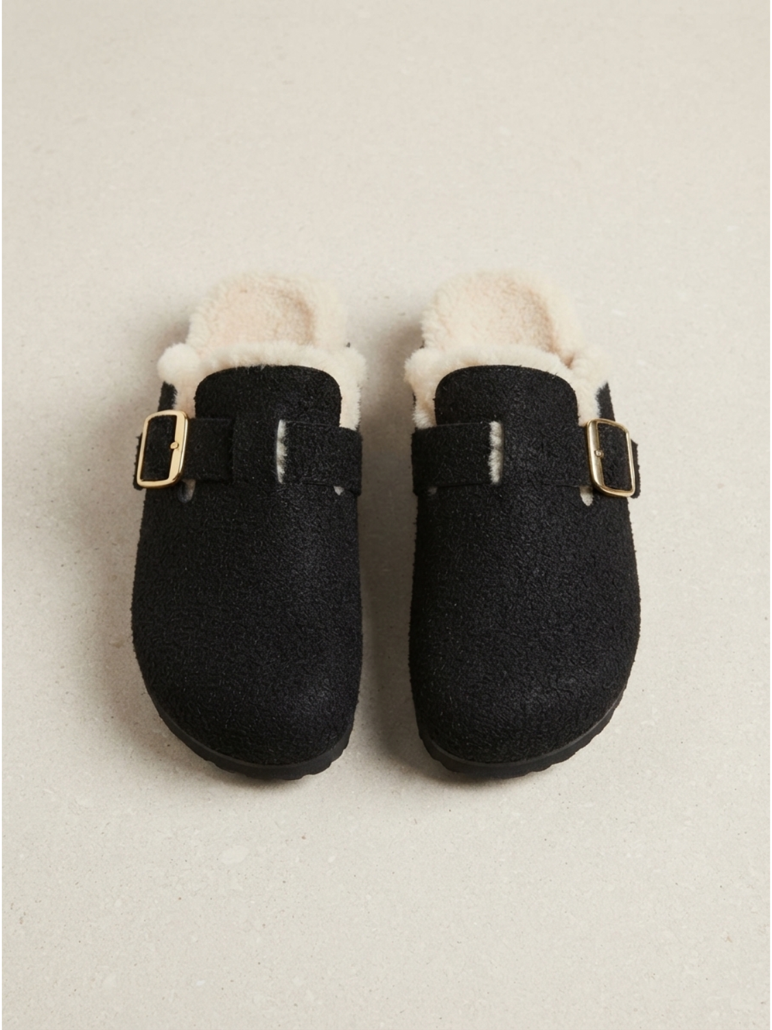 Cozy Shearling-Lined Mule Slippers
