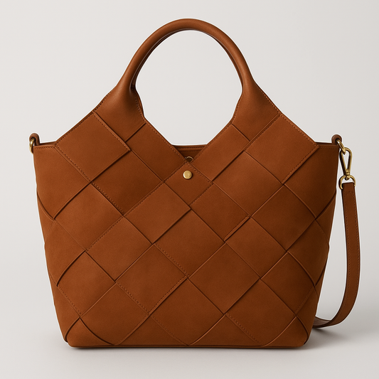 MRCHLABEL “Luxe Weave” Tote — Handcrafted Woven Leather Bag