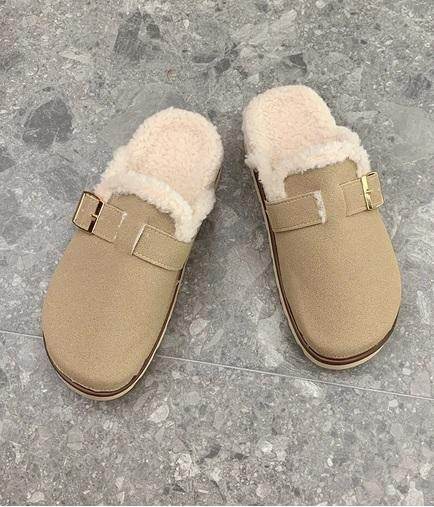 Cozy Shearling-Lined Mule Slippers | - Mrchlabel