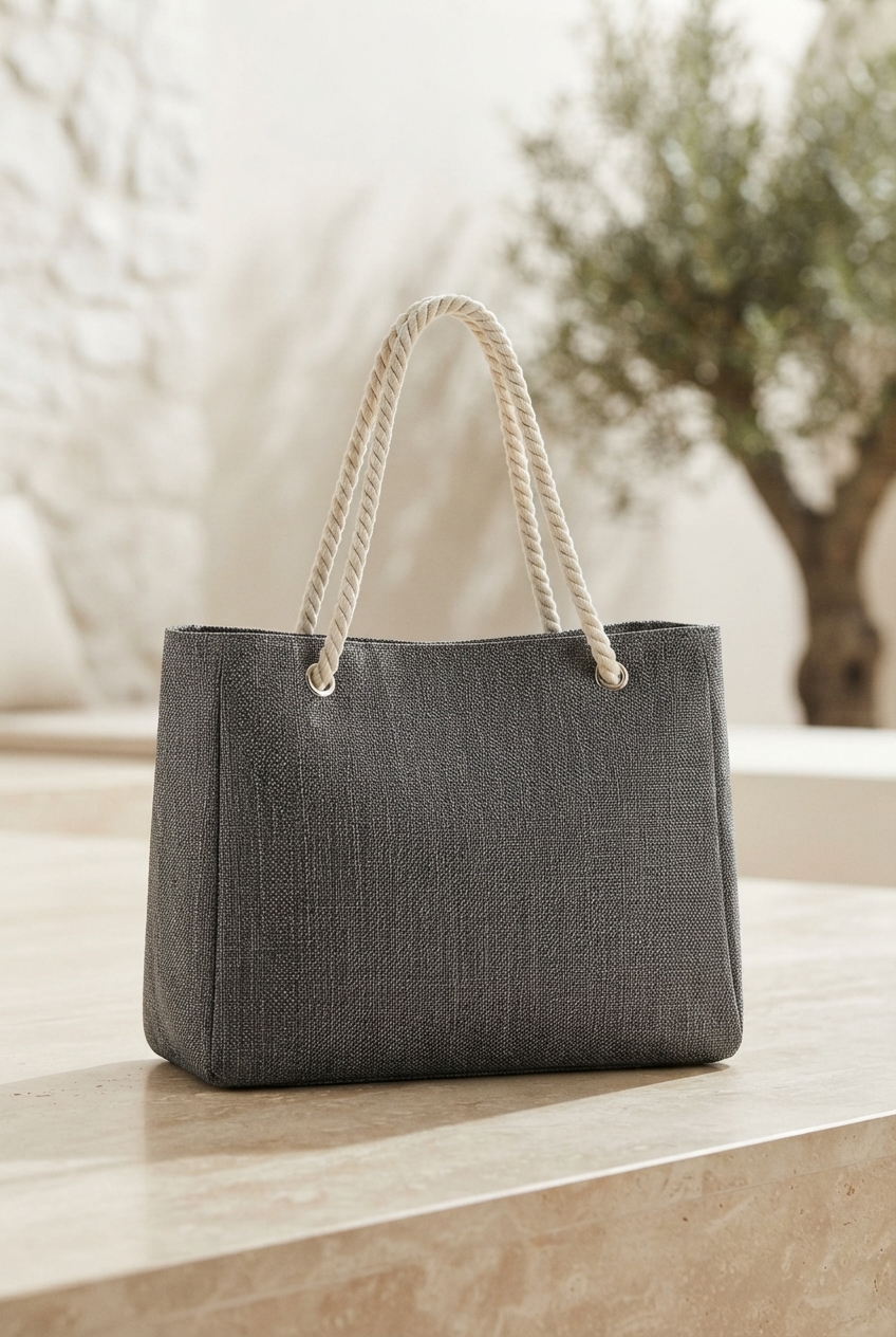 Linen Boho Beach Bag XXL
